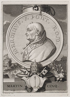 KG 11733
<br/>
Portret paus Martinus V
<br/>
<em>Picart, Bernard (1673-1733)</em>